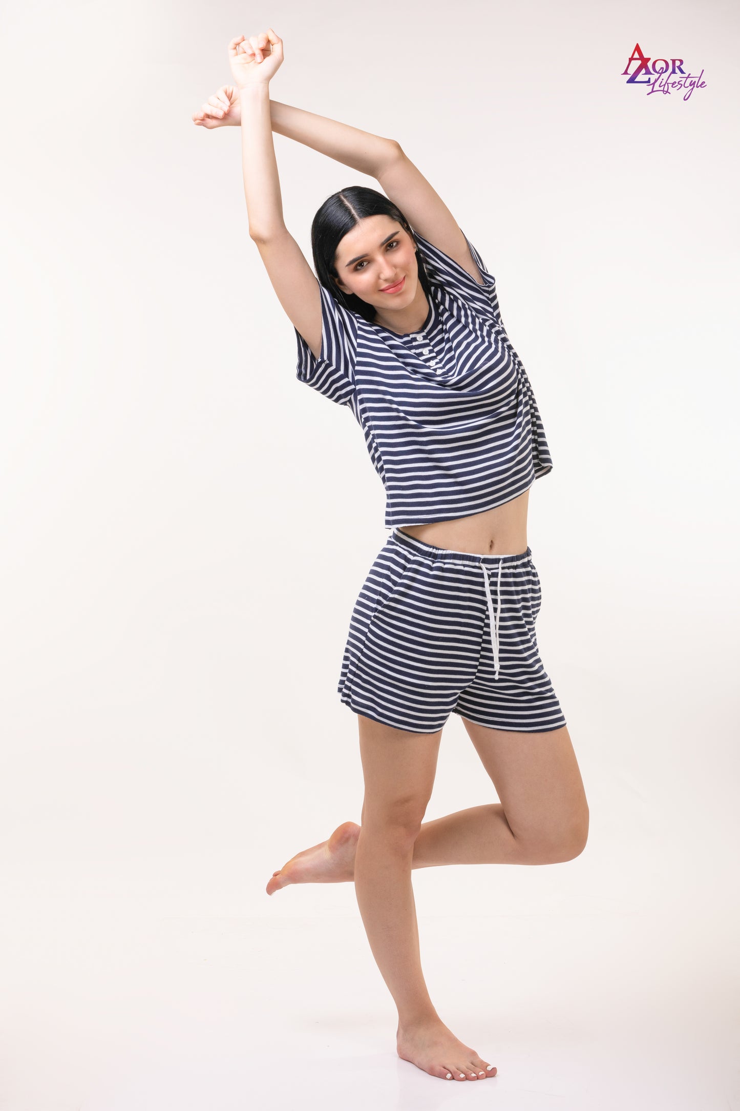 Women blue and white nightwear