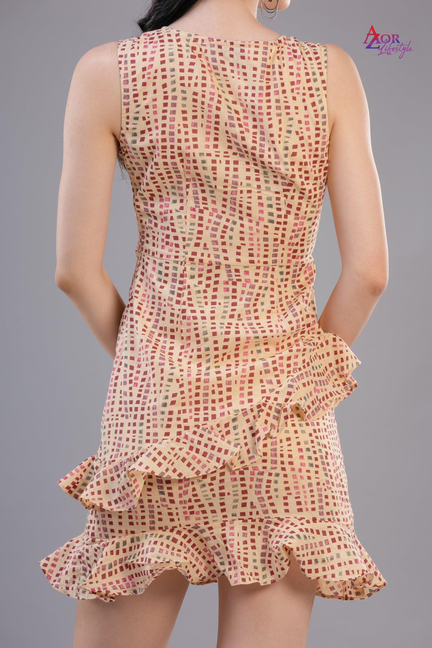 Women beige and brown dress