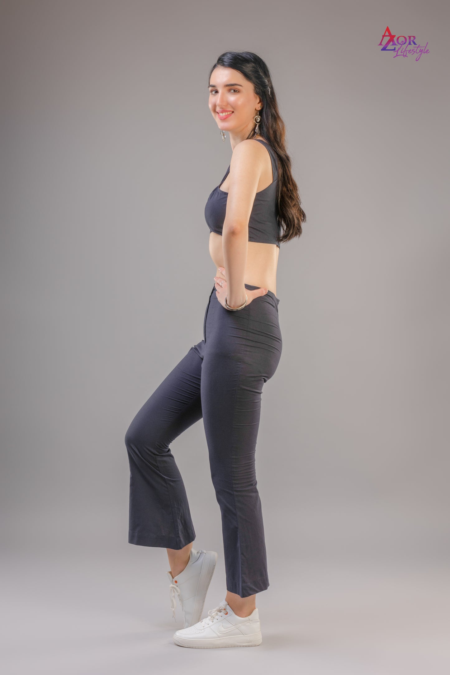 Women black cross front co-ord set