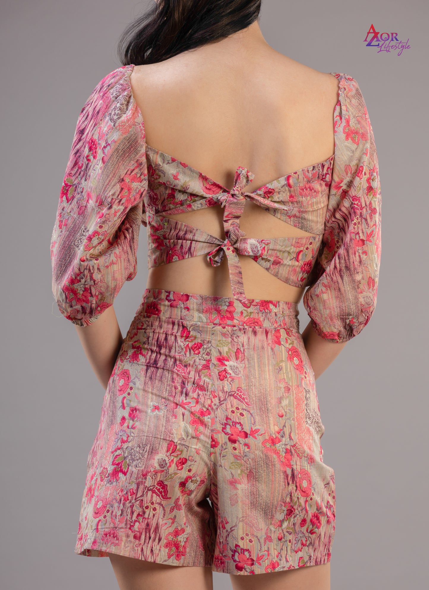 Women pink grey co-ord set dress