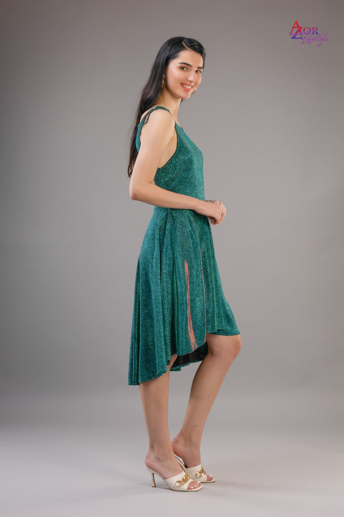 Women green partywear dress