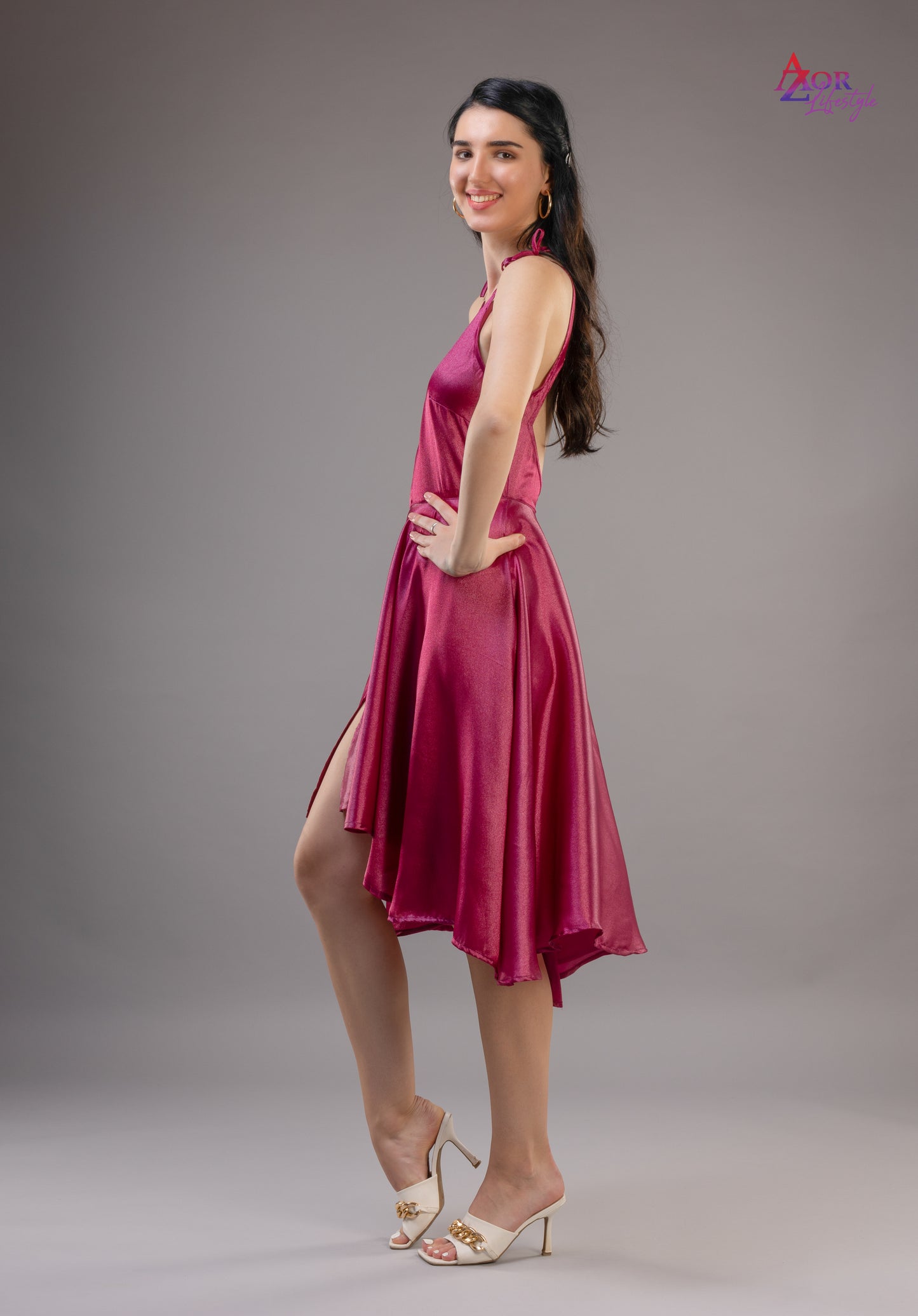 Women burgundy/wine partywear dress