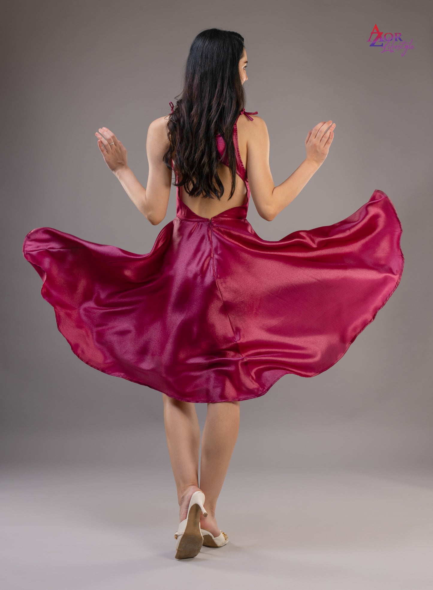 Women burgundy/wine partywear dress