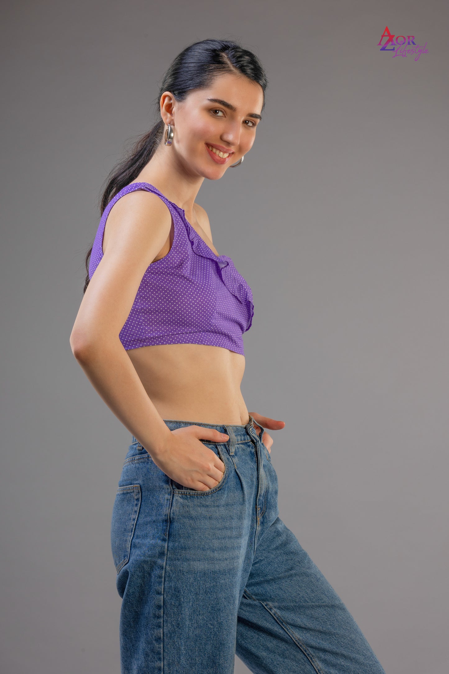 Women lavender/purple crop top