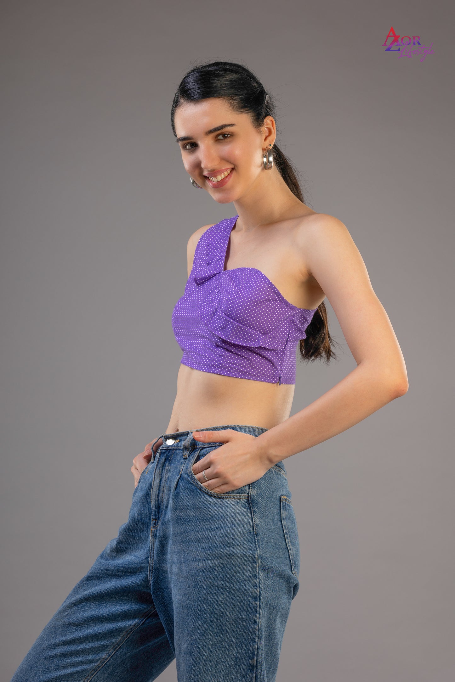 Women lavender/purple crop top