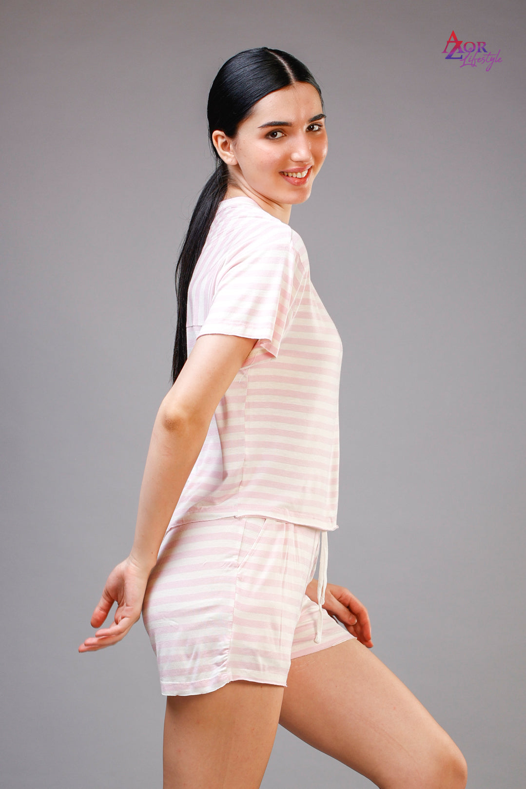 Women pink and white nightwear