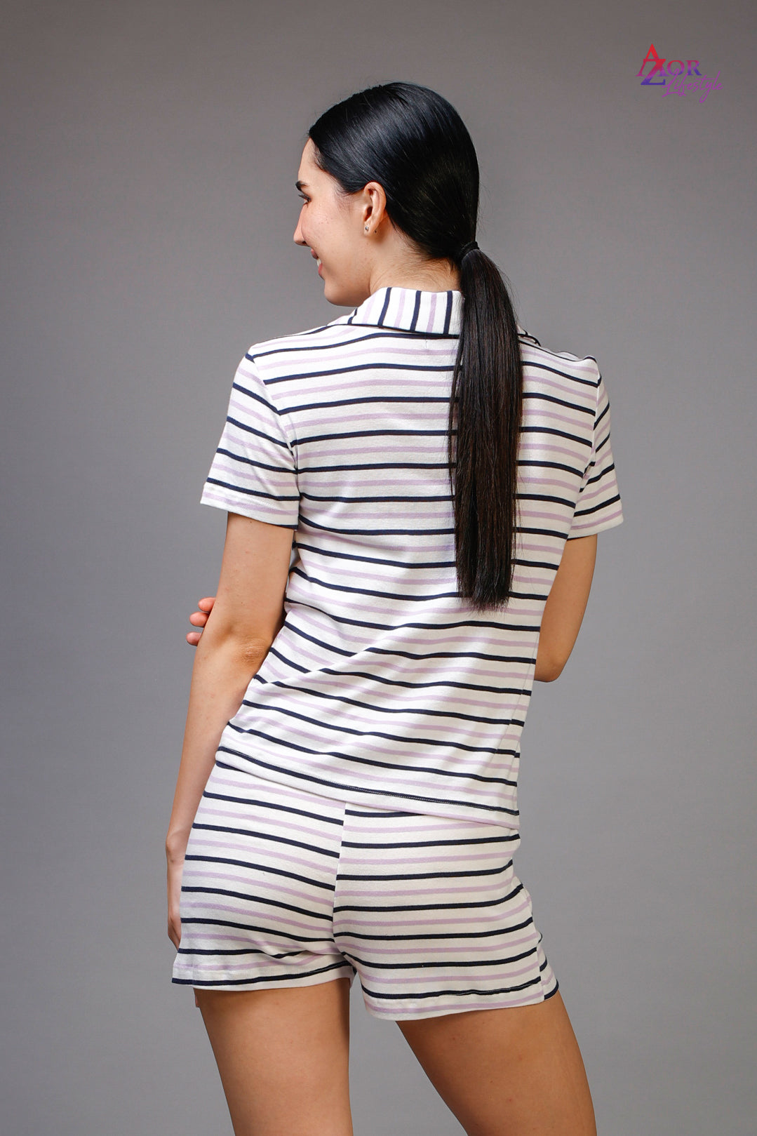 Women white and pink night suit