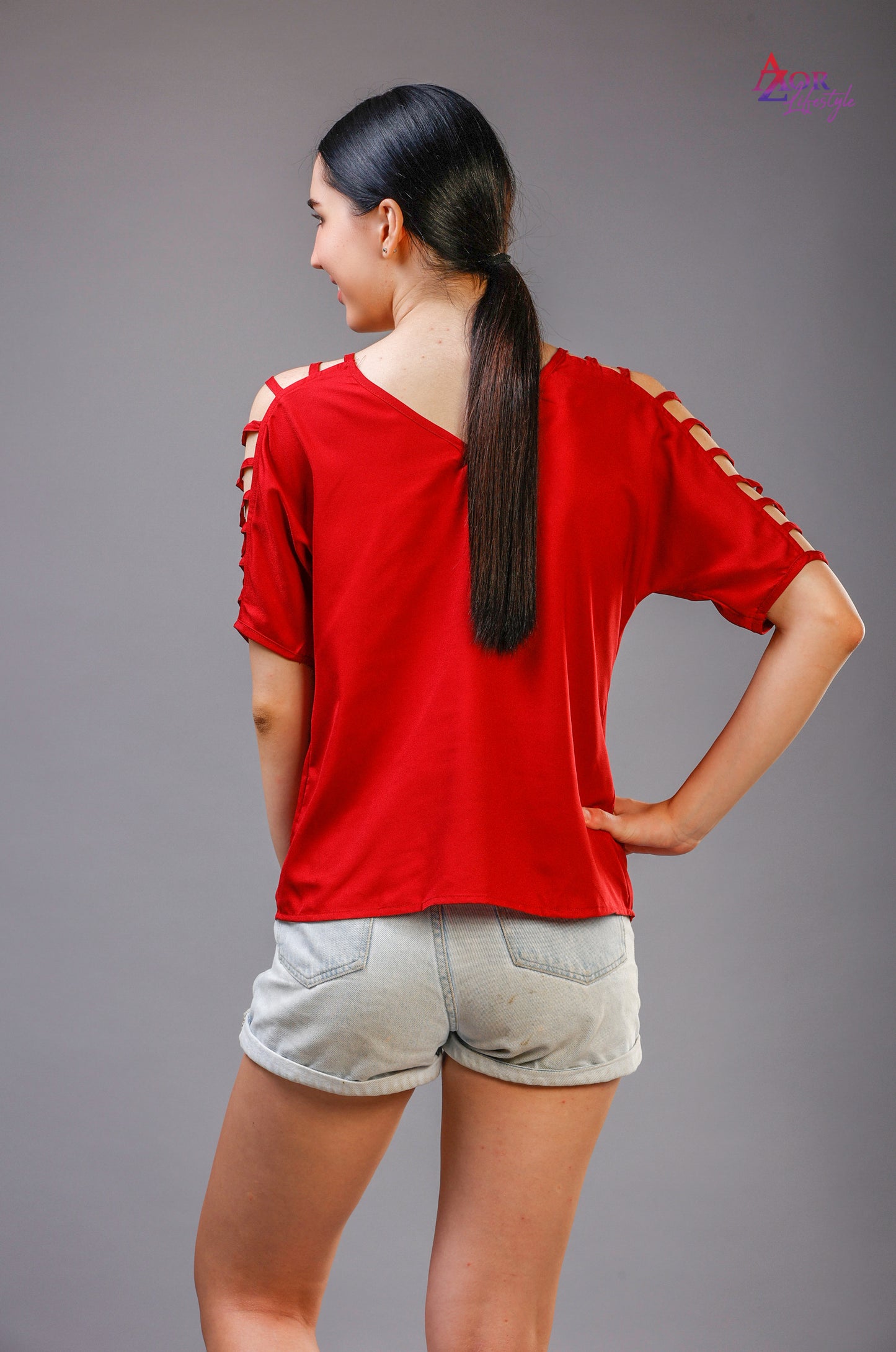 Women red top
