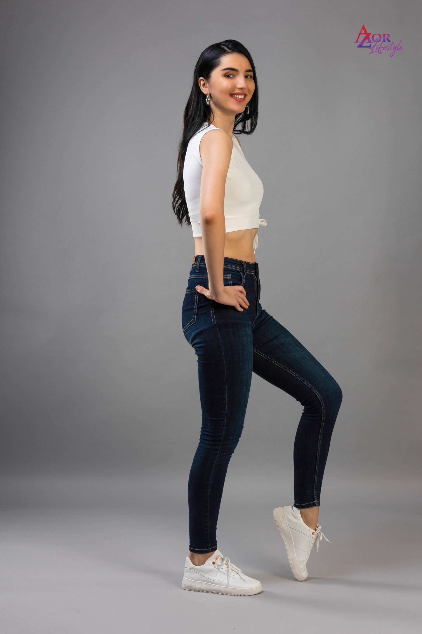 Women white crop-top