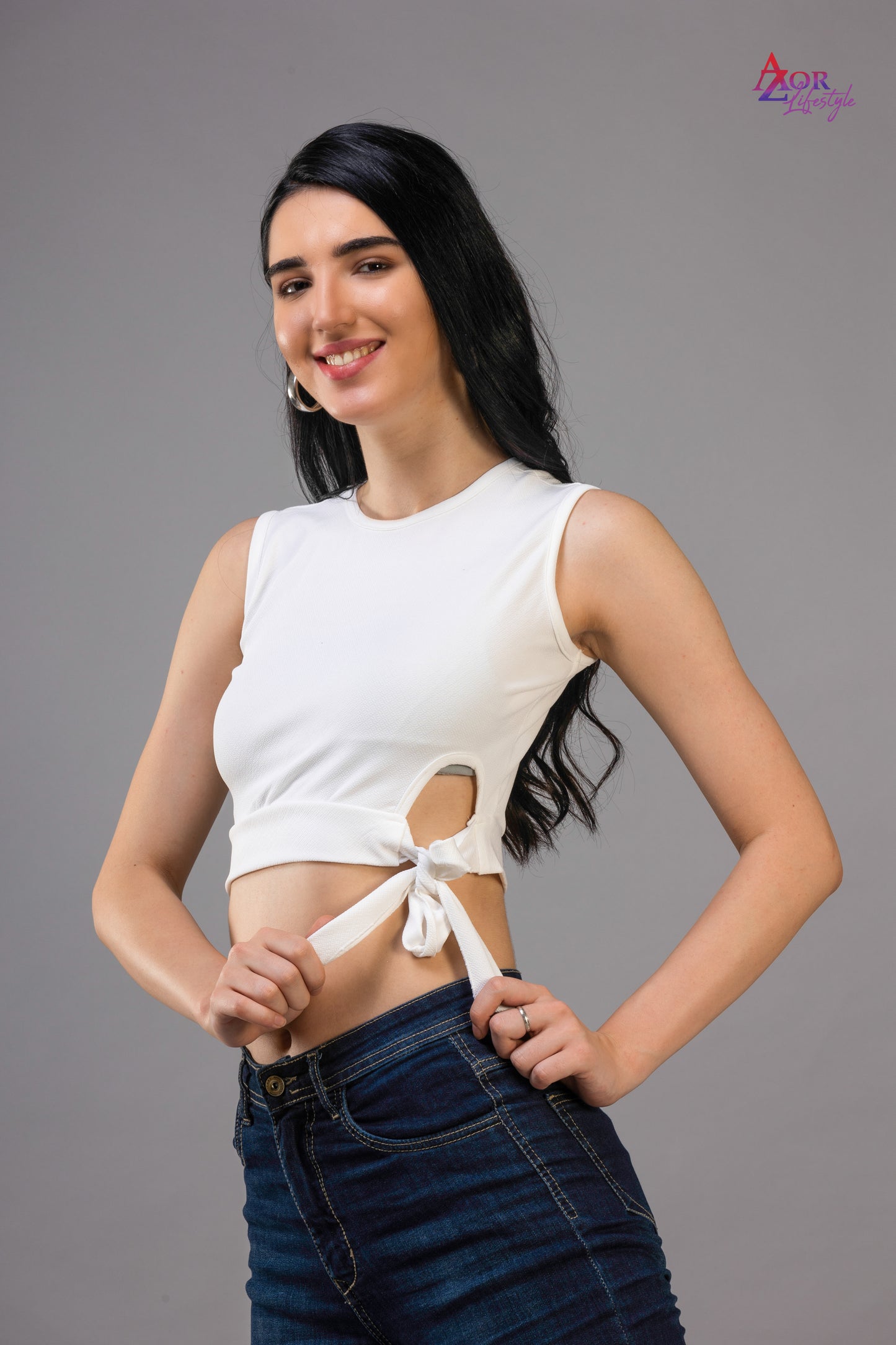 Women white crop-top