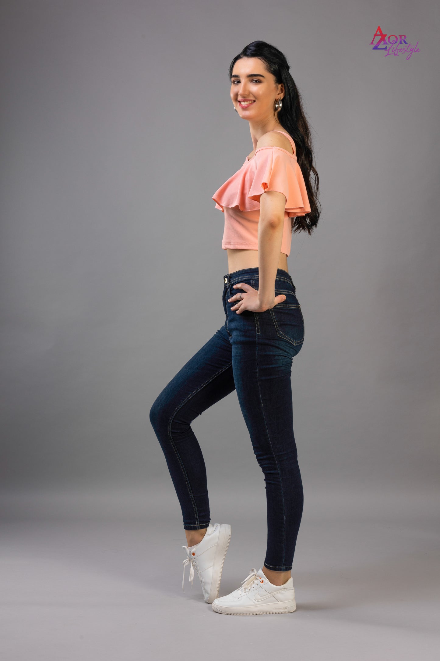 Women pink off-shoulder crop-top