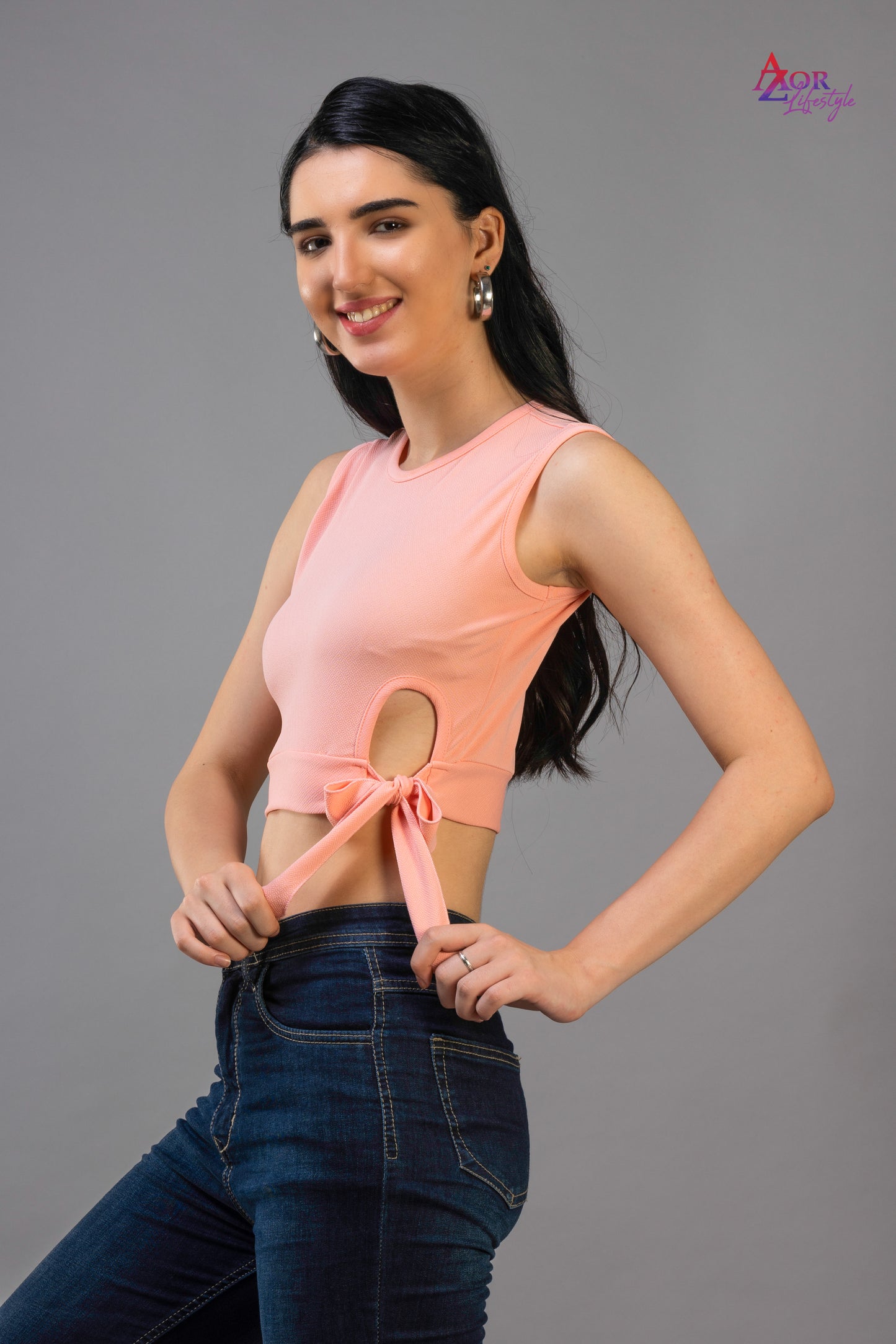 Women pink crop-top