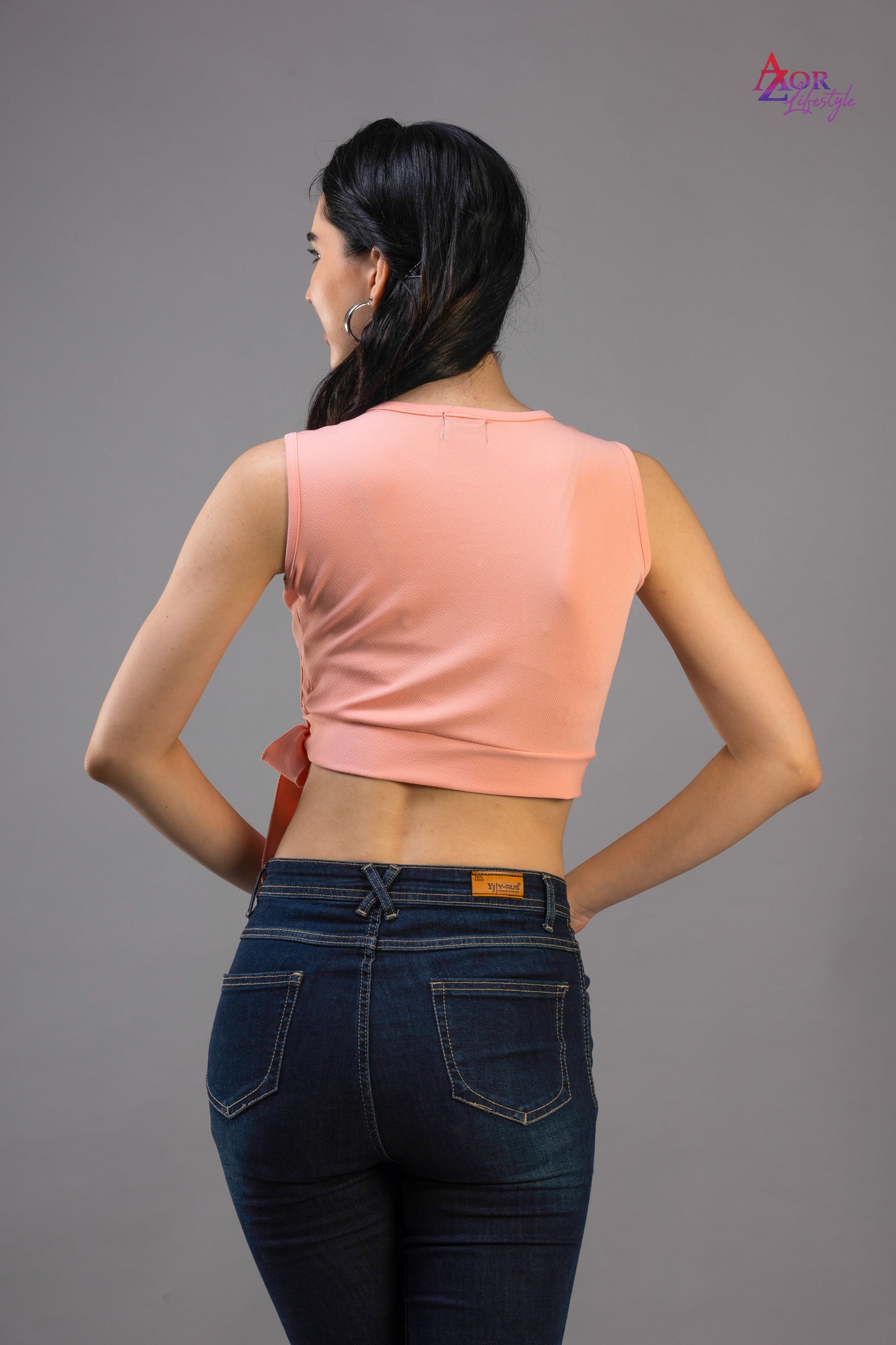 Women pink crop-top