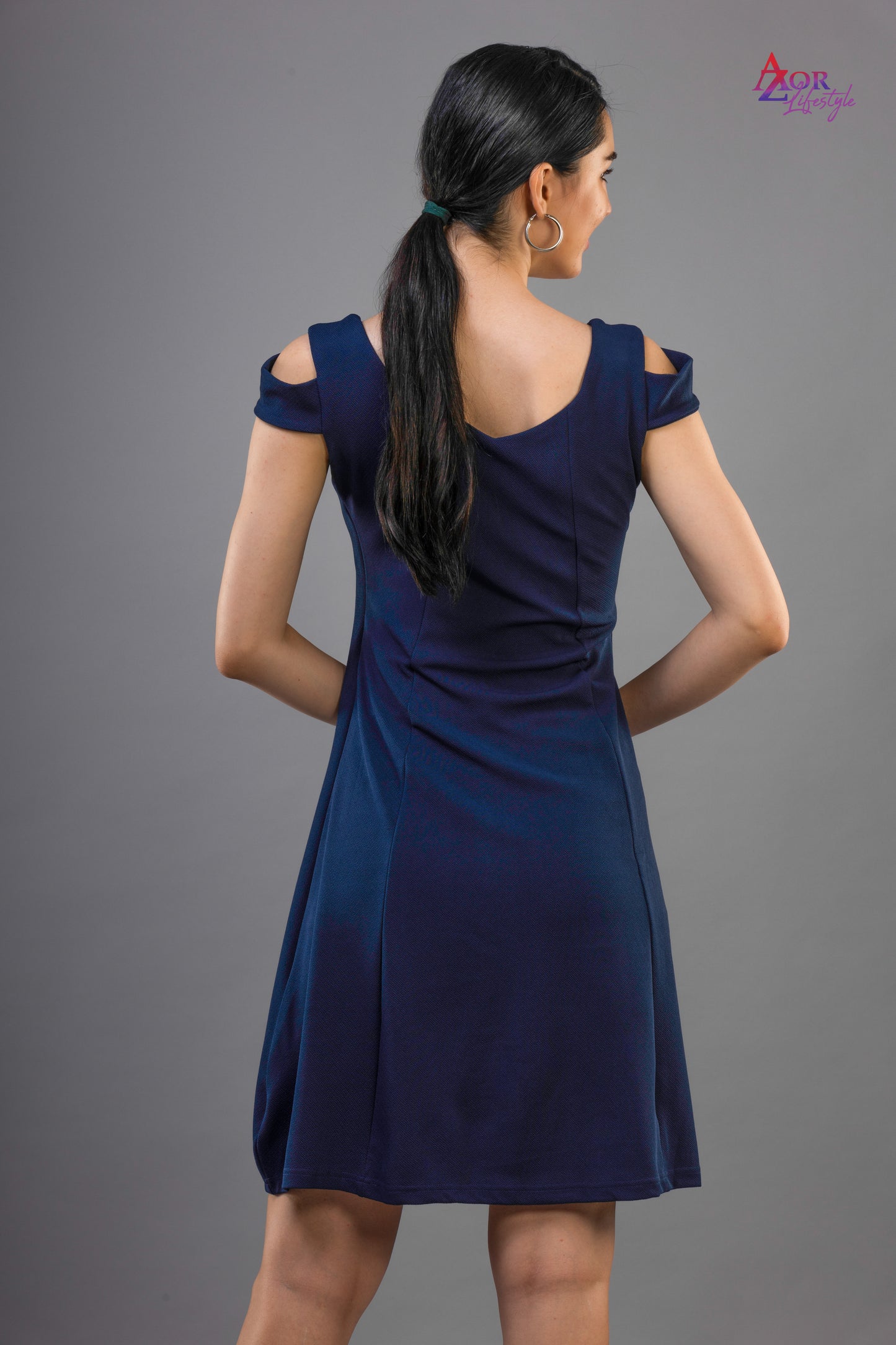 Women blue A-line dress