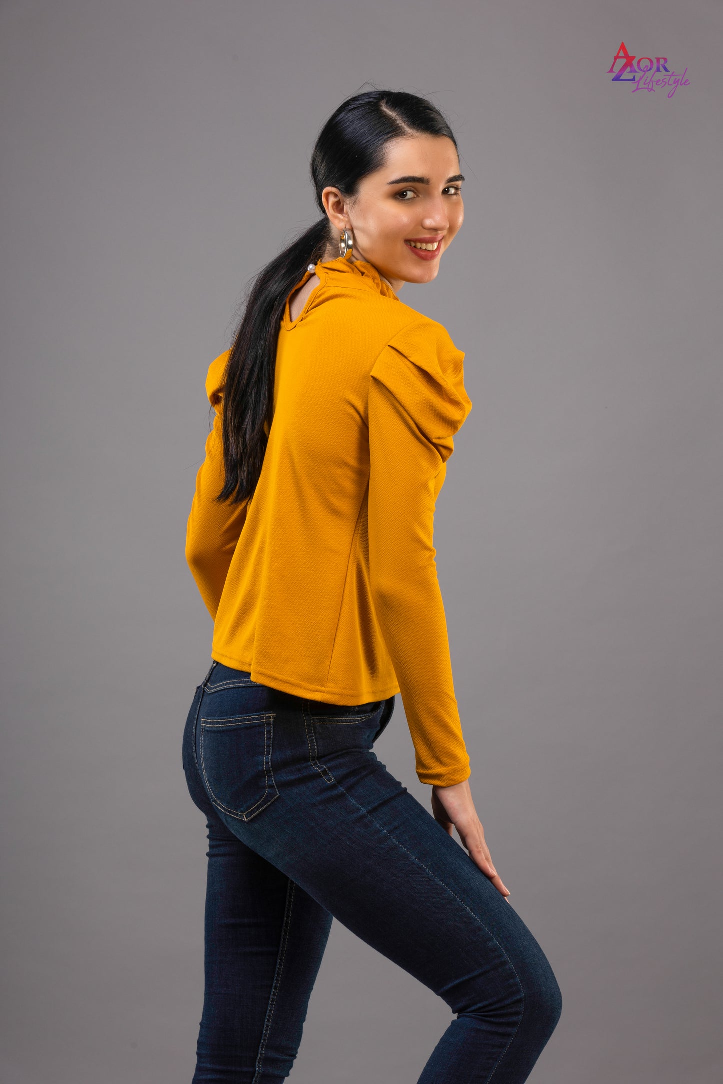 Women mustard yellow full sleeve top