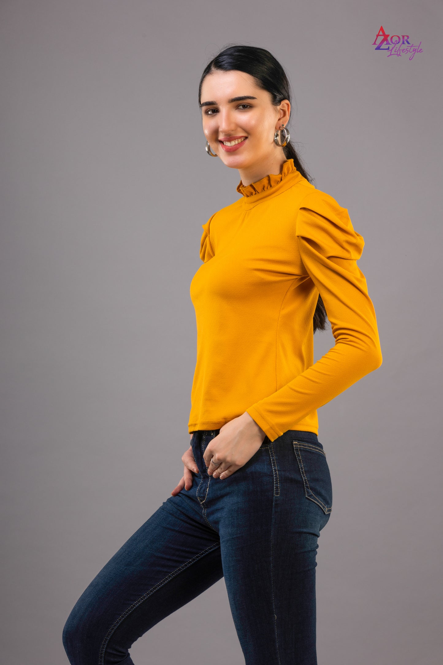 Women mustard yellow full sleeve top