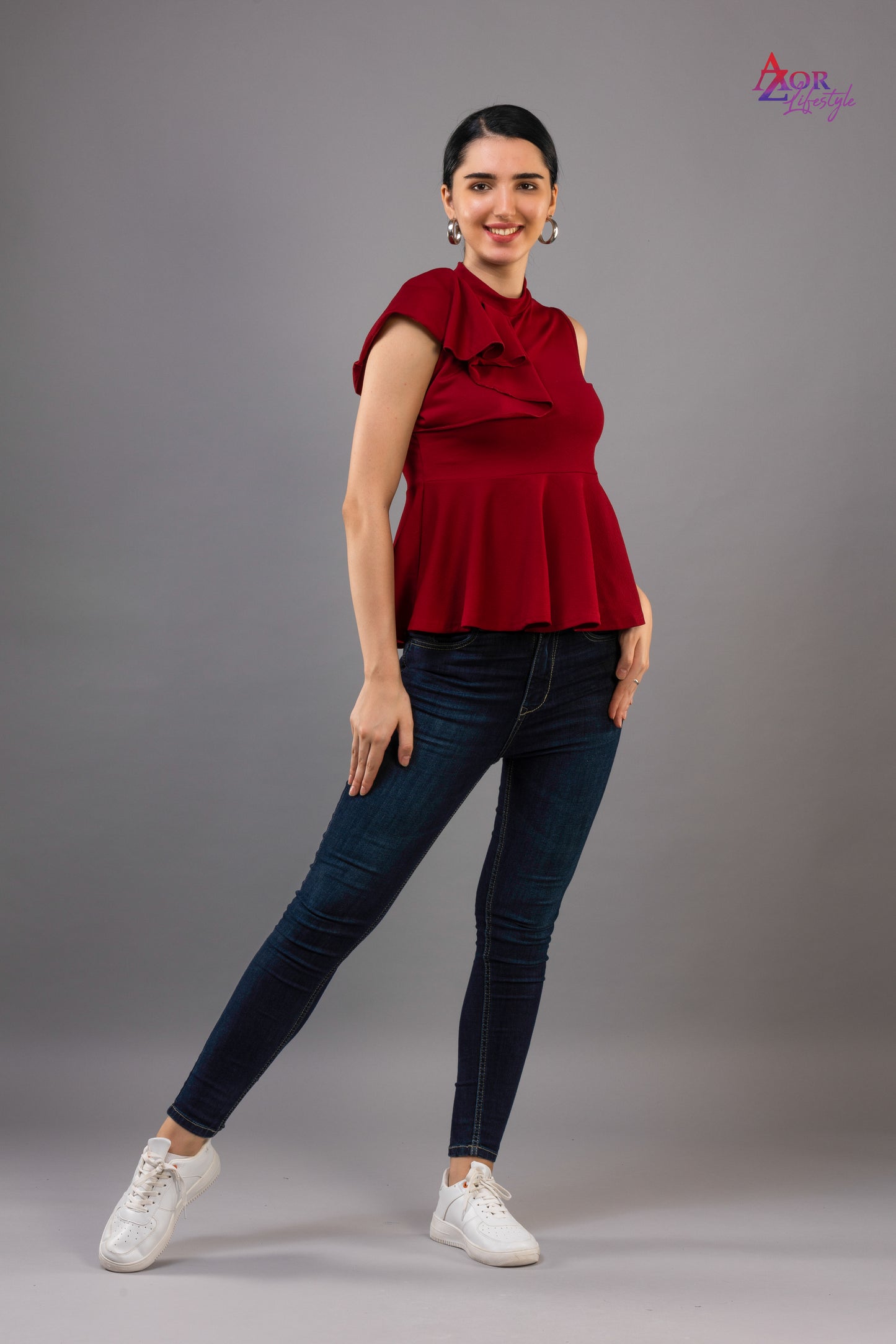 Women maroon top