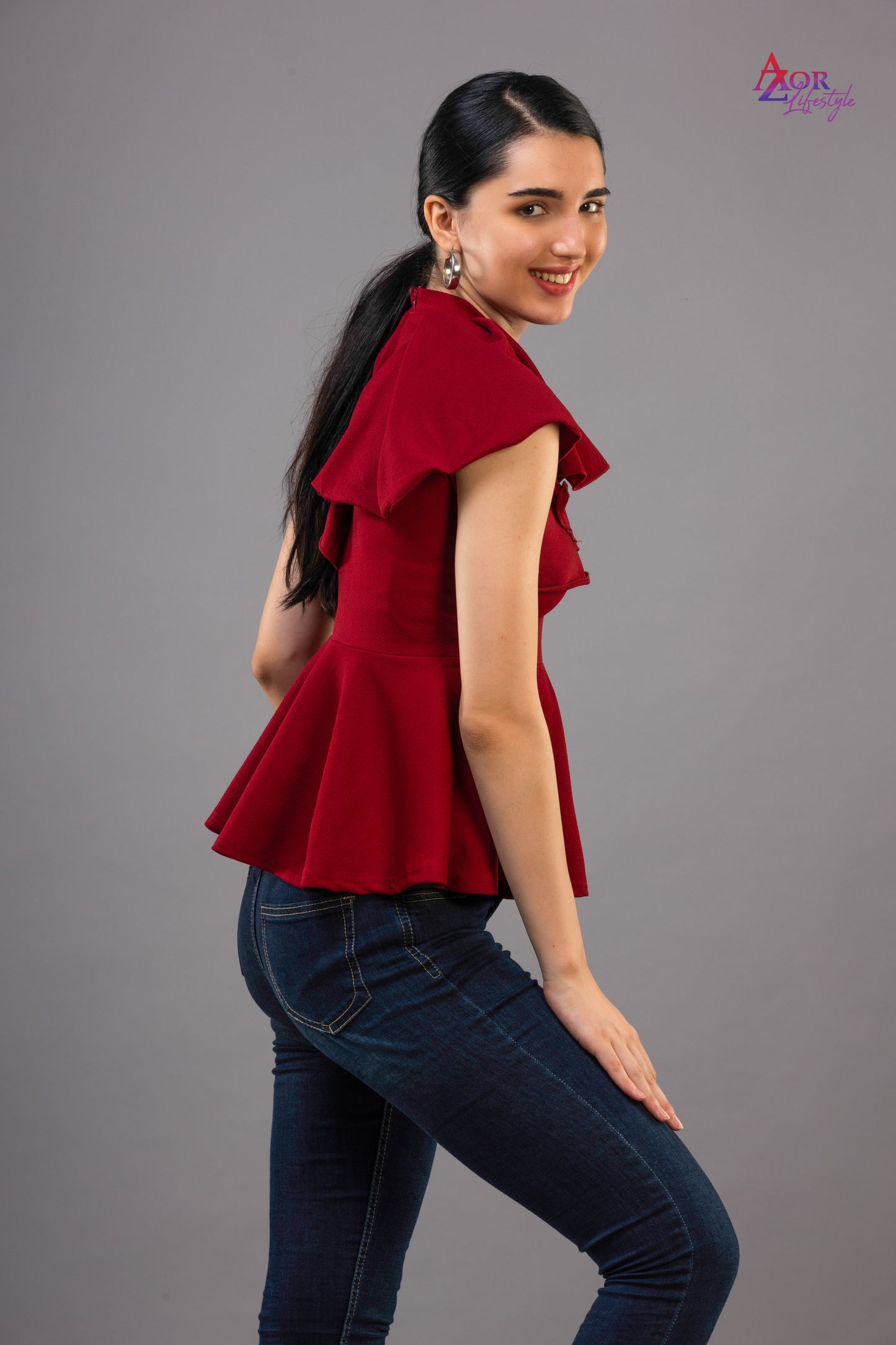 Women maroon top