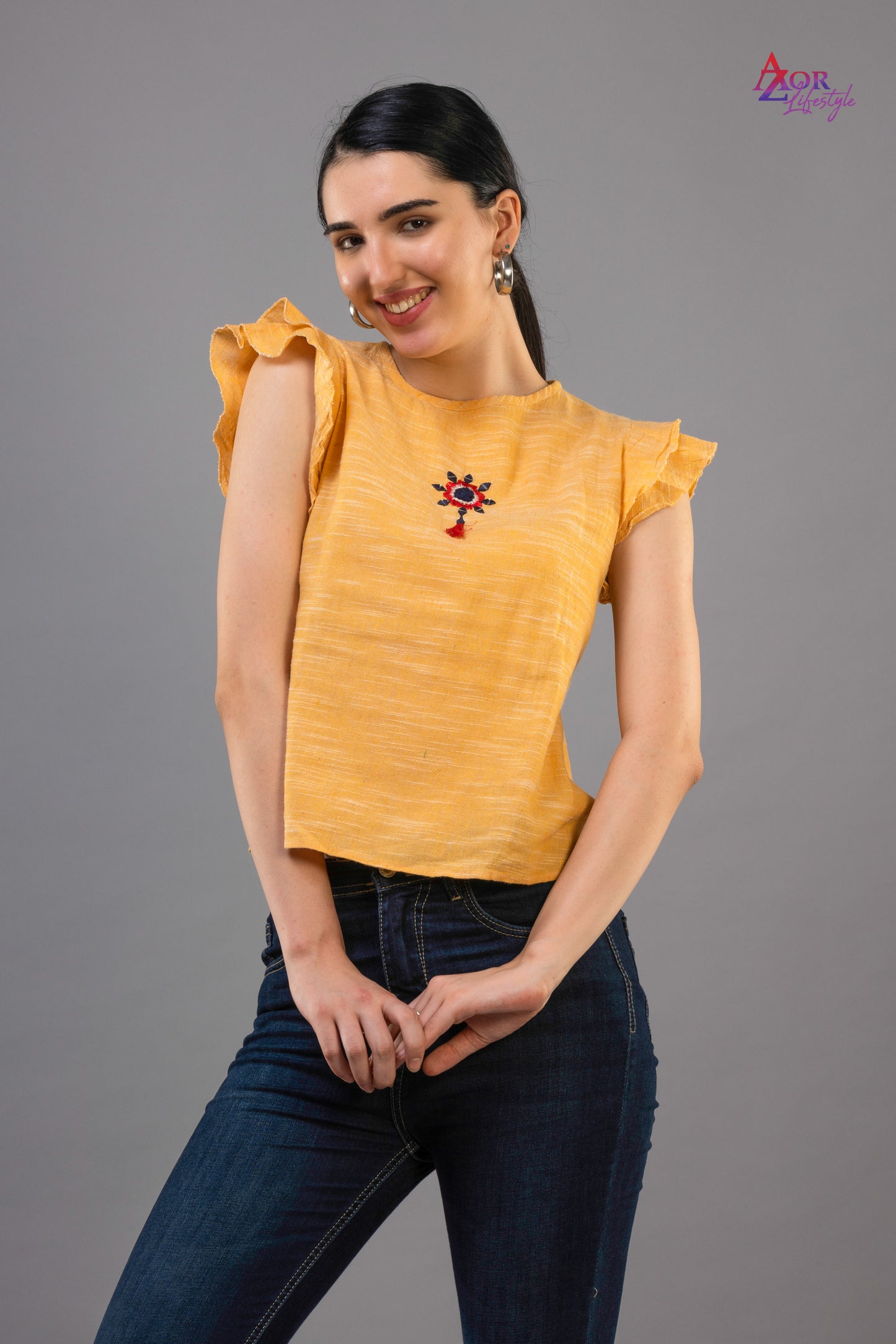 Women yellow top