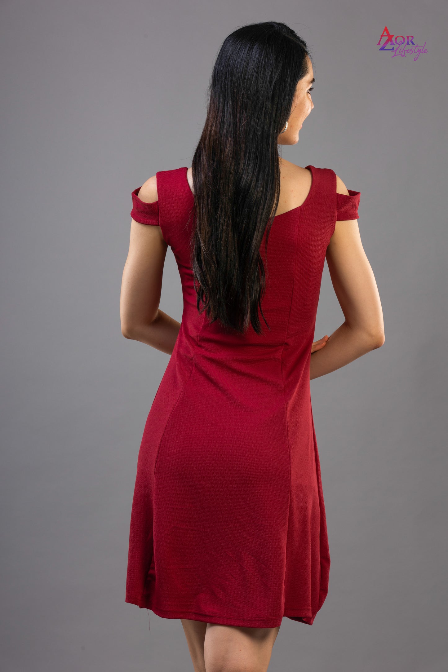 Women maroon A-Line dress