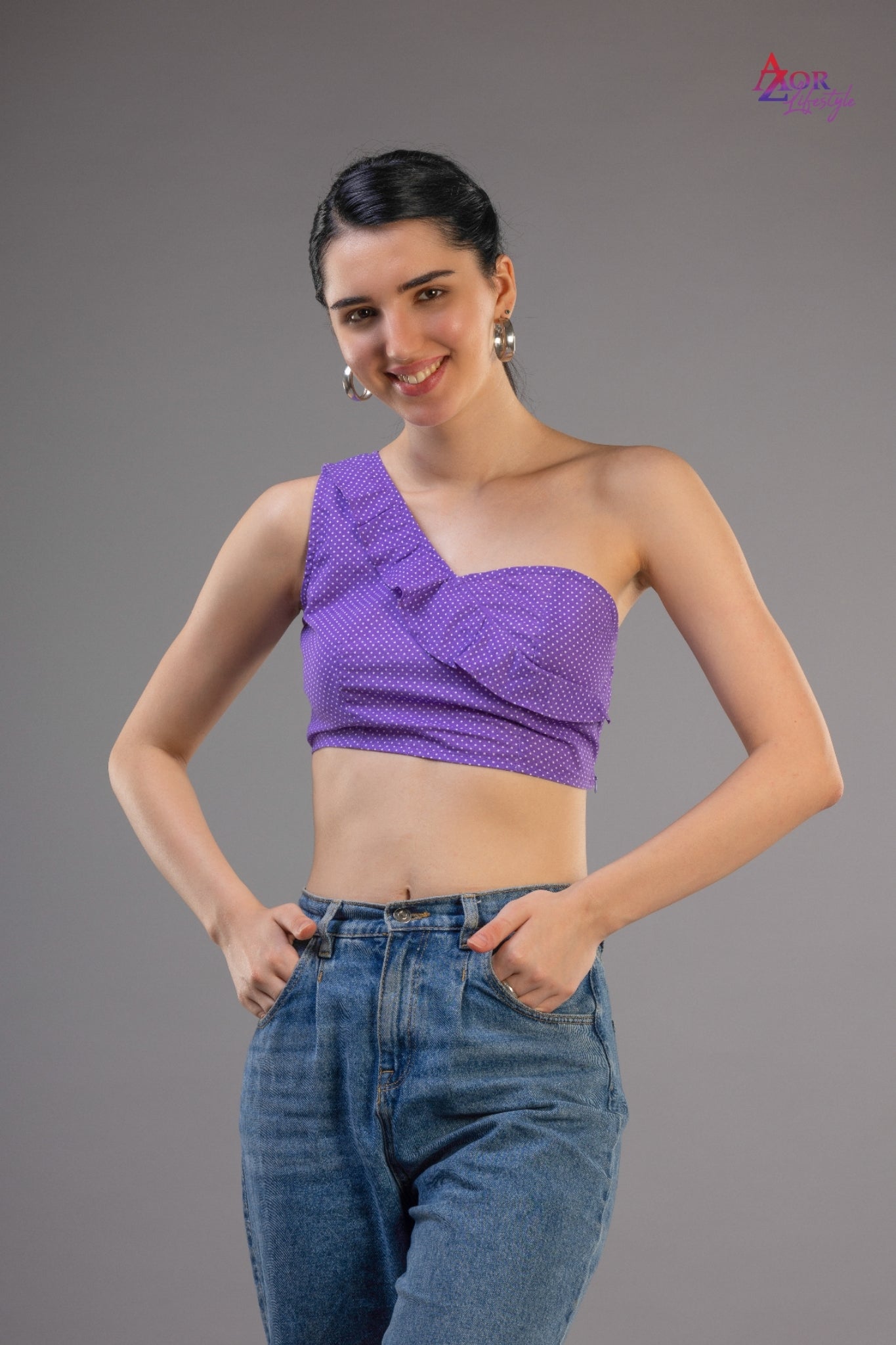 Women lavender/purple crop top