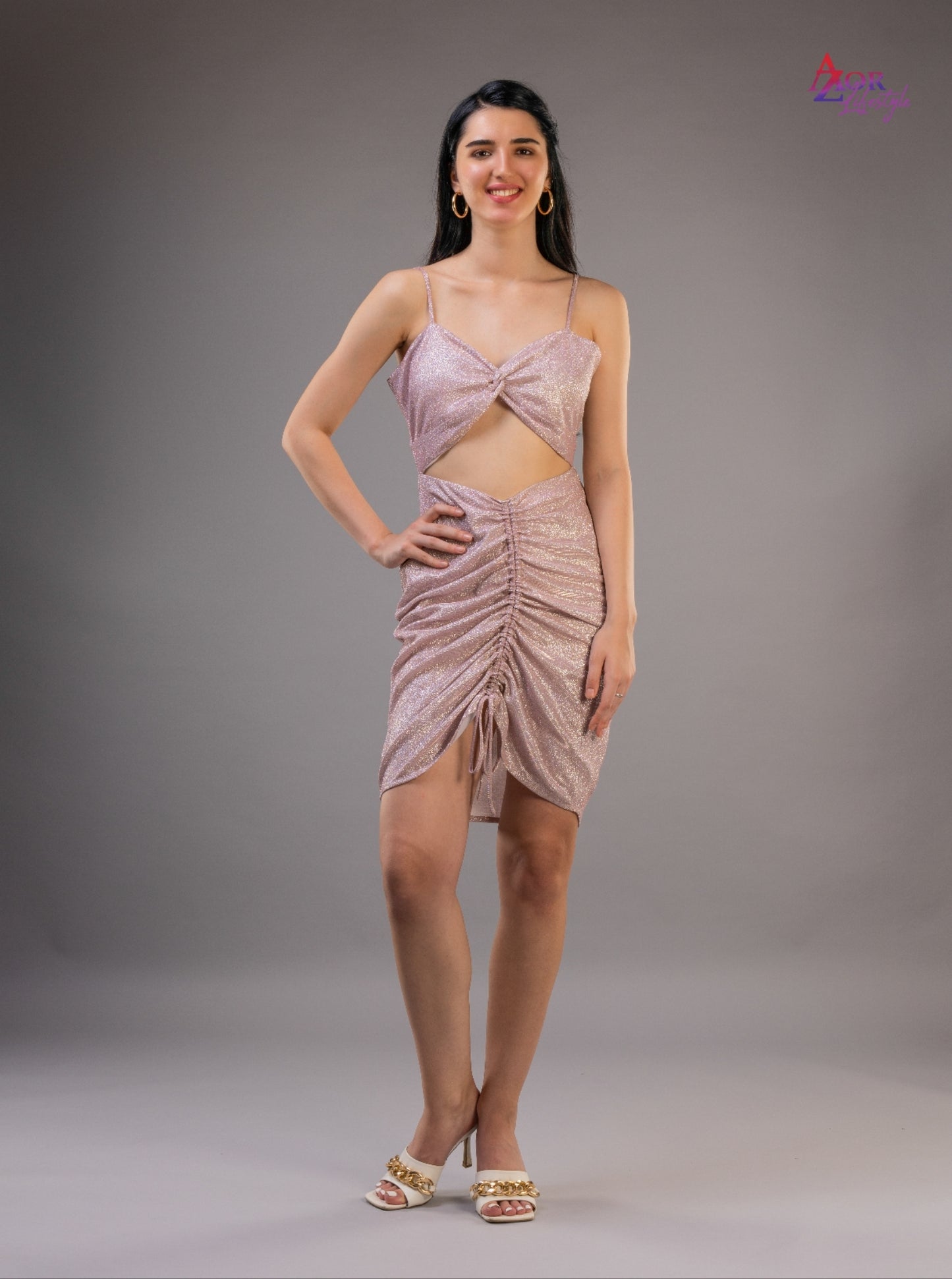 Women pink bodycon partywear dress