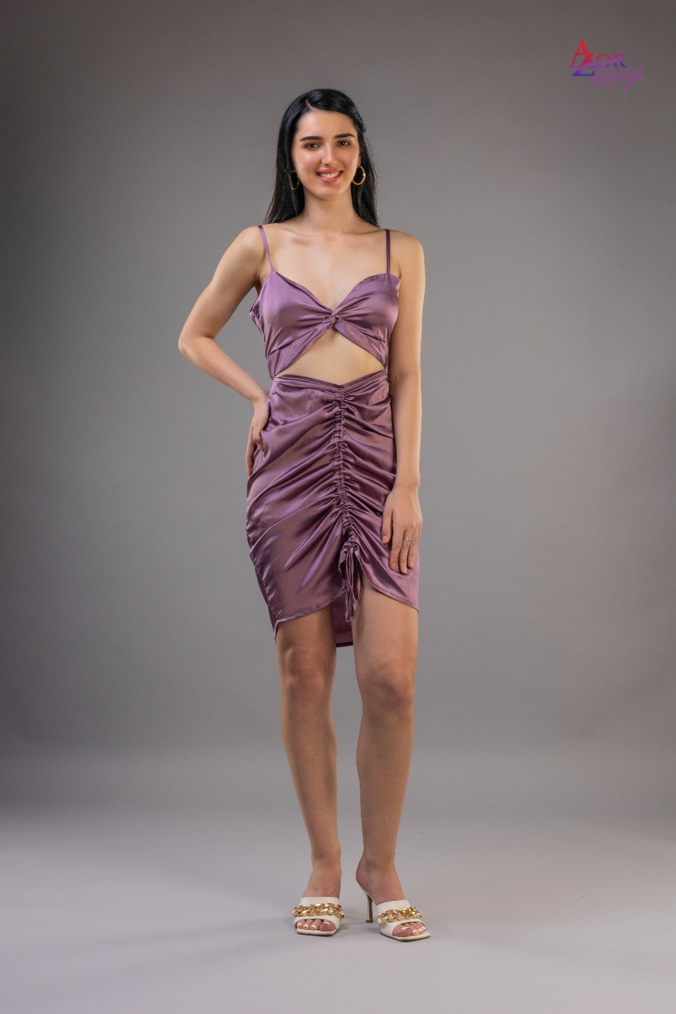 Women mauve/lilac/purple silver bodycon partywear dress