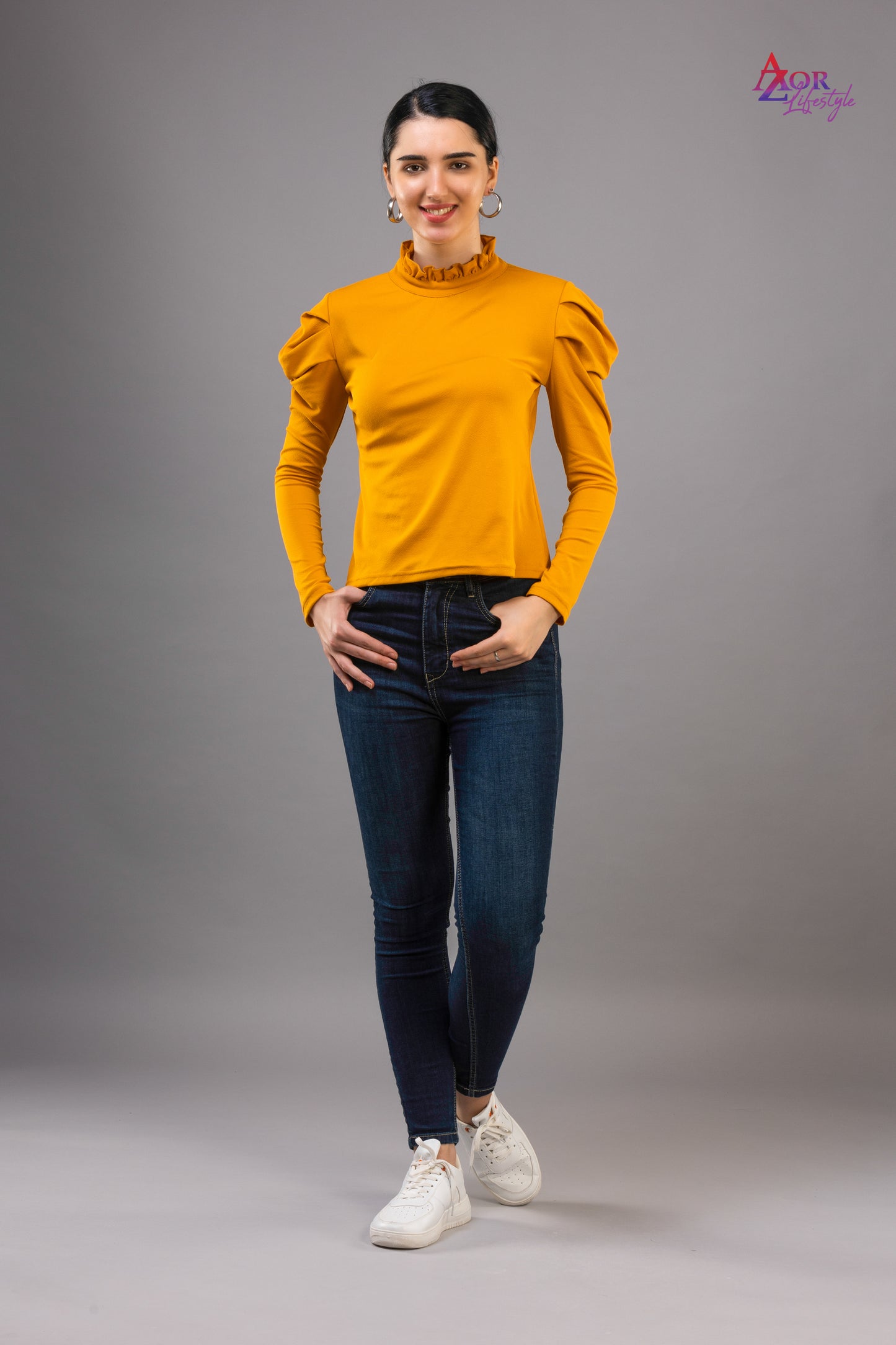 Women mustard yellow full sleeve top