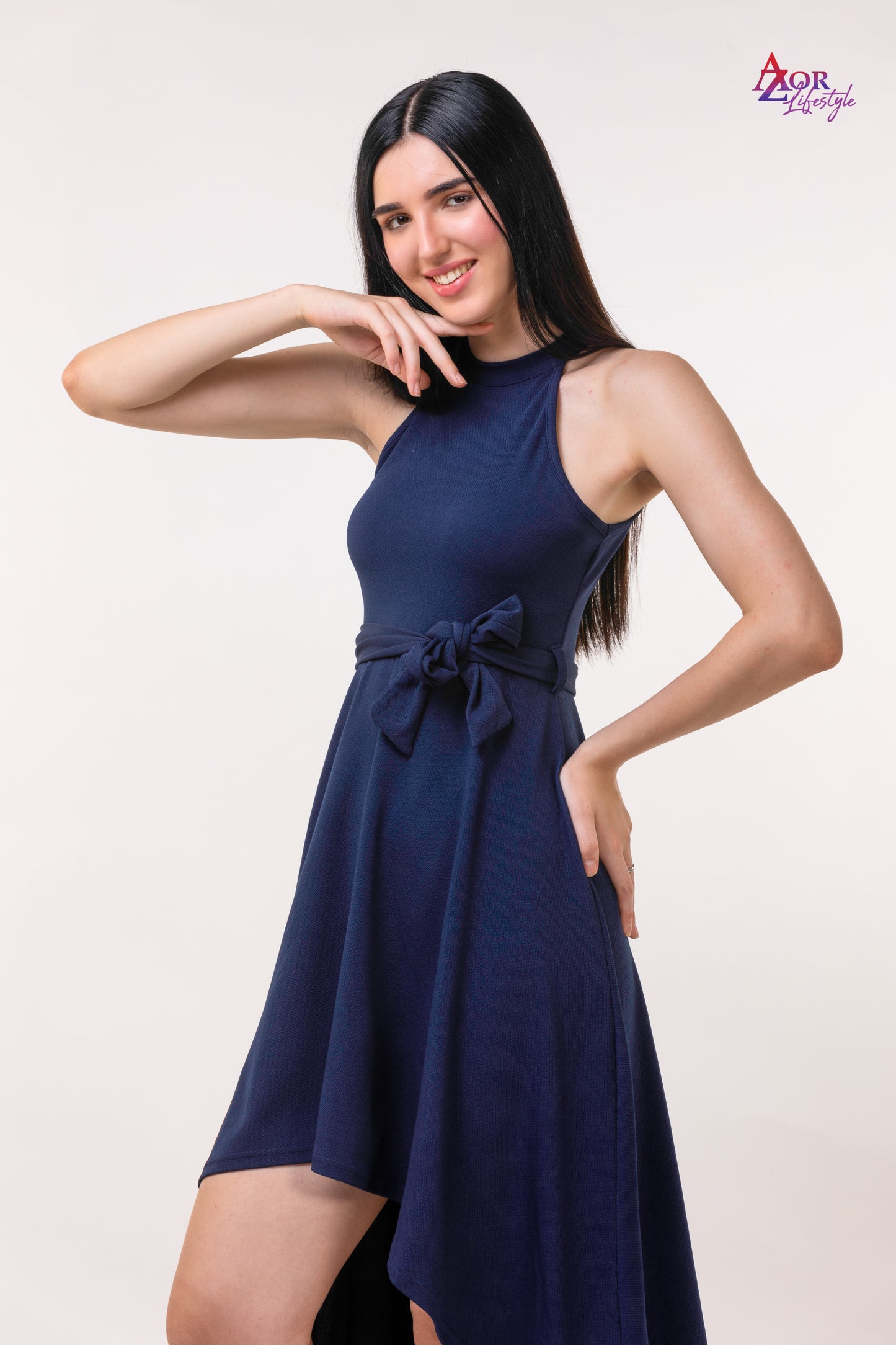 Women blue flared A-line dress