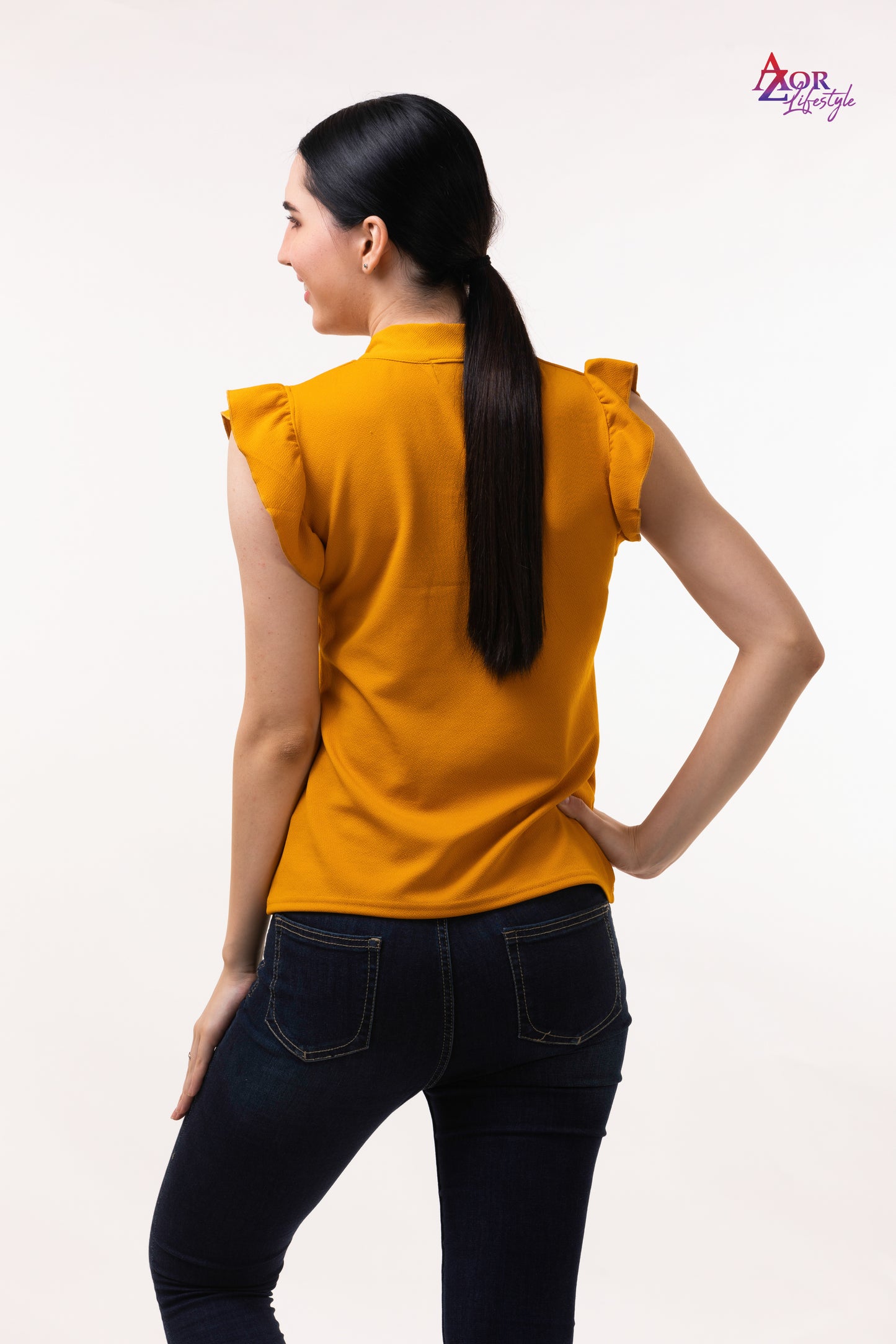 Women mustard yellow top