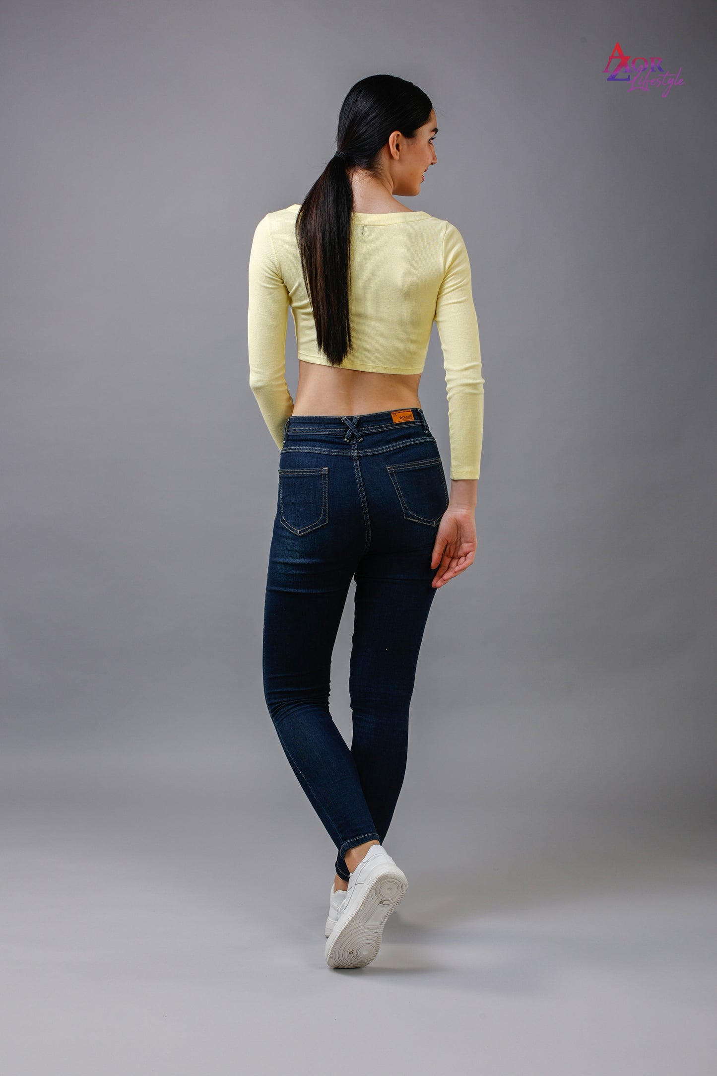 Women yellow crop-top