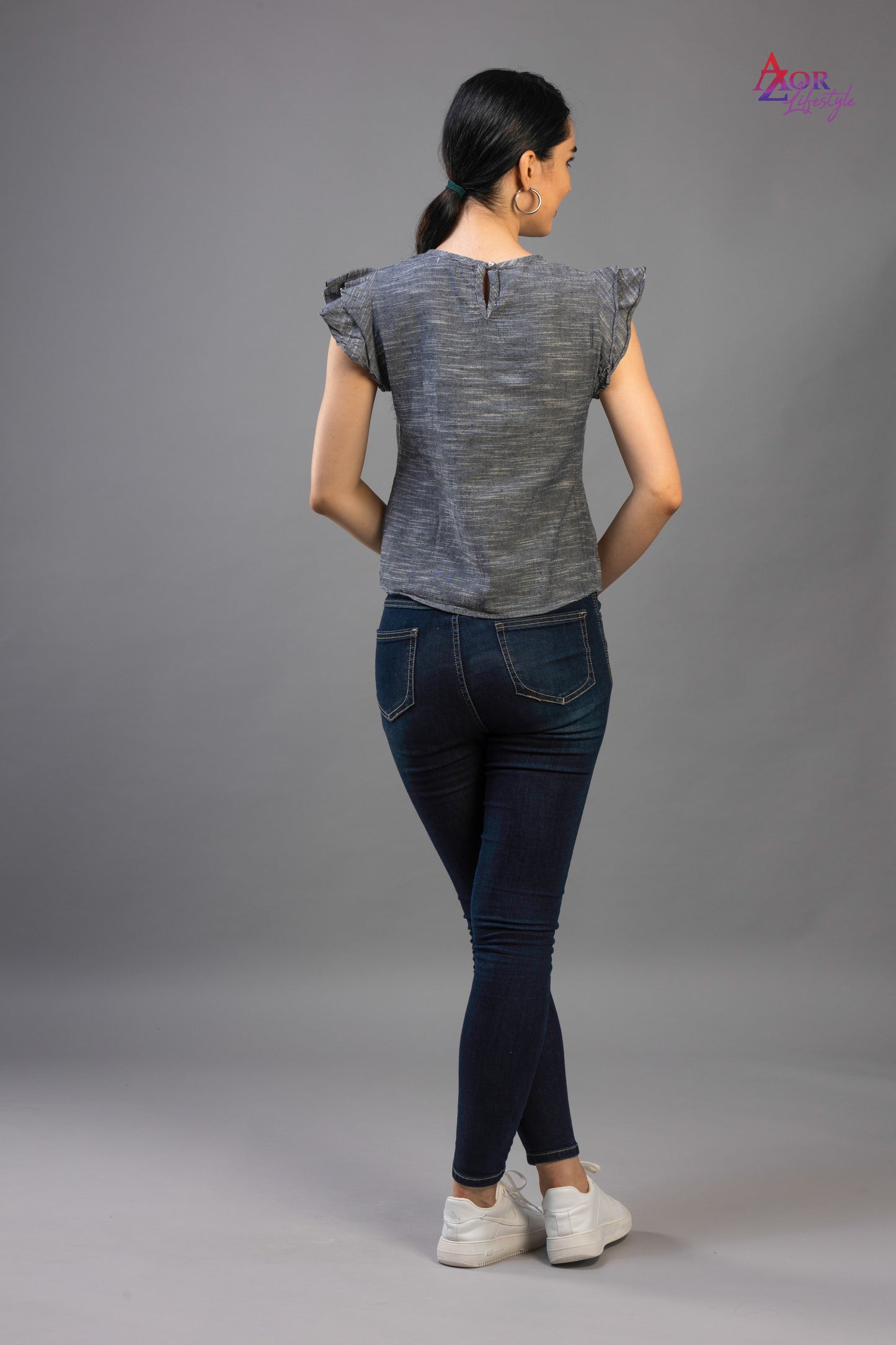 Women grey top