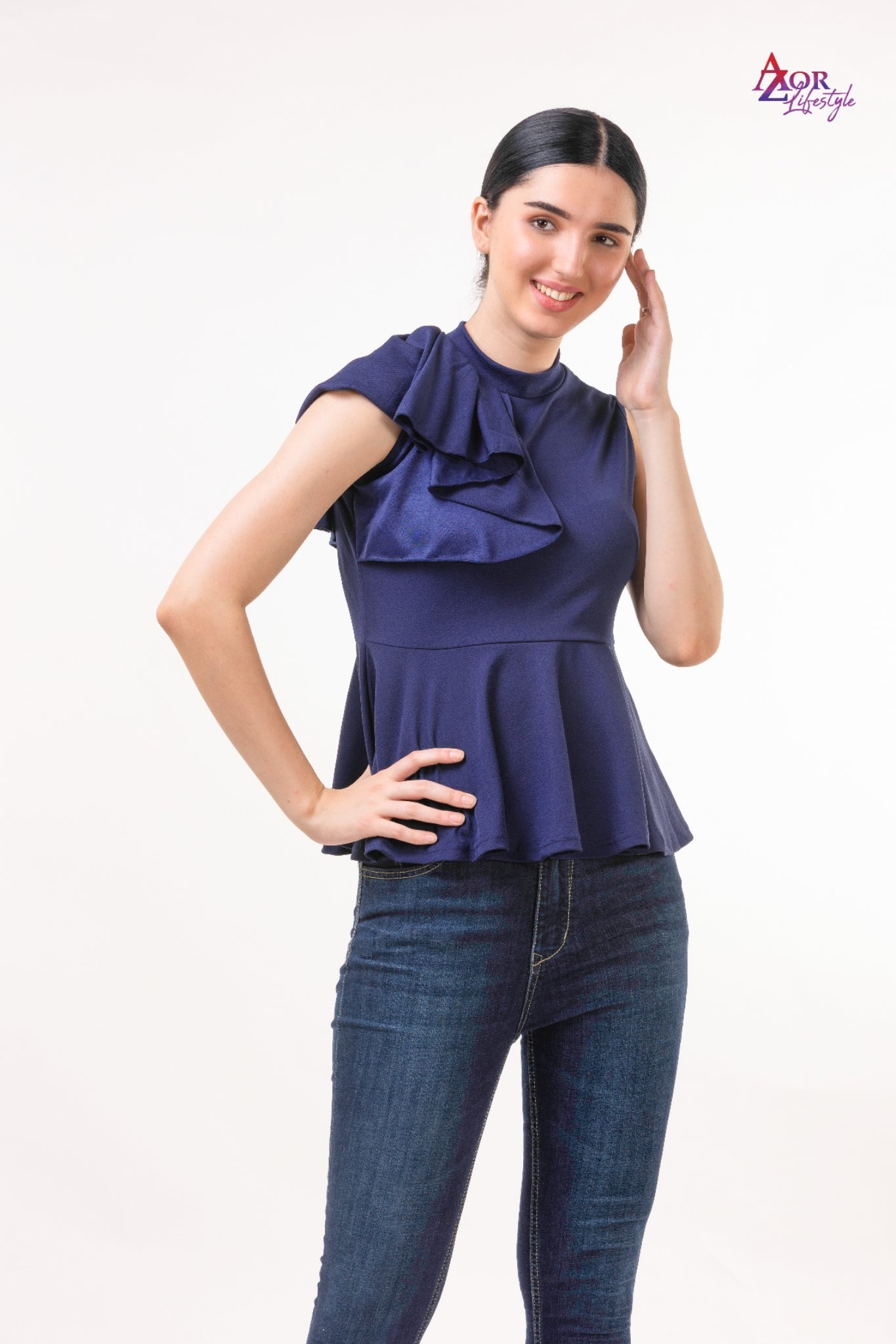 Women navy blue top