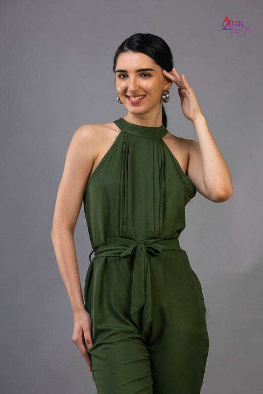 Women green jumpsuit/rompers