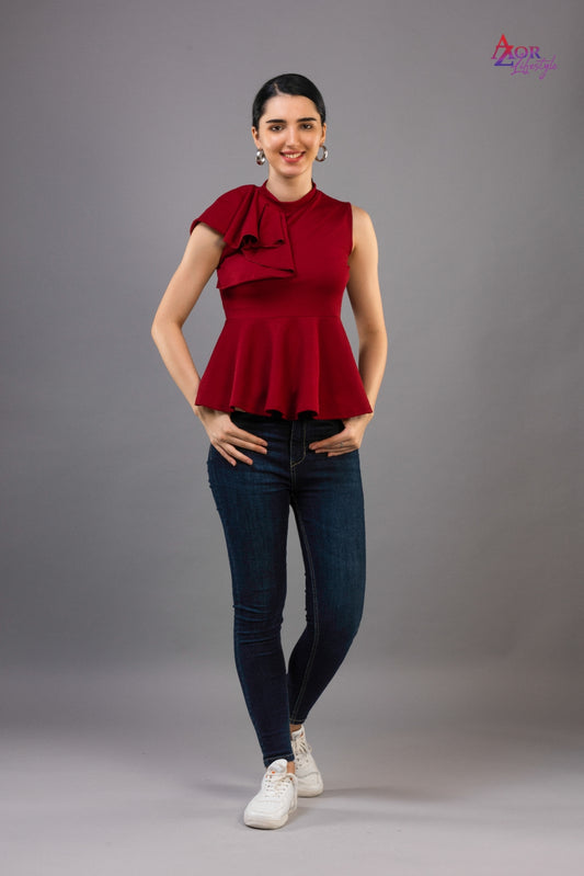 Women maroon top