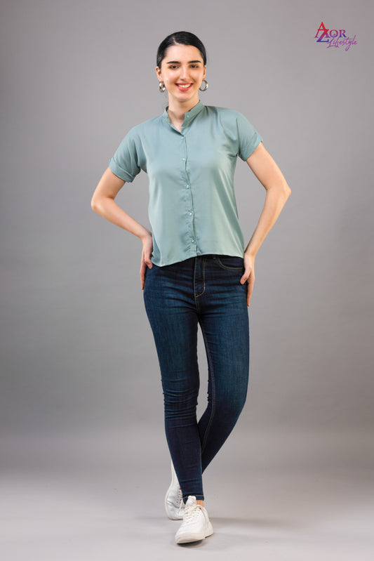 Women turquoise blue shirt